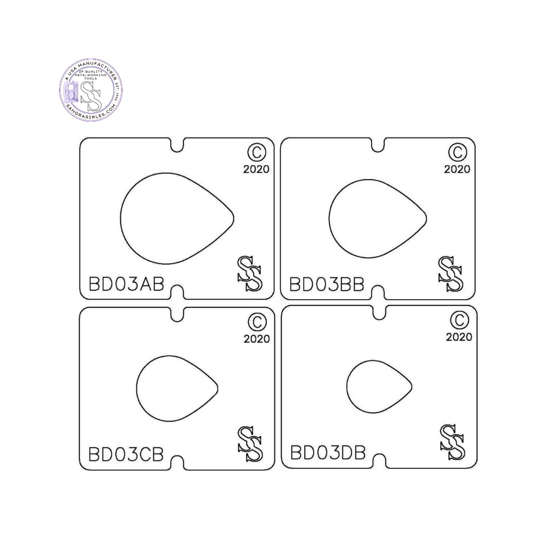 SS BLANKING DIE 3 PIECE SET BD03 TEARDROP